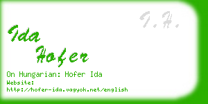 ida hofer business card